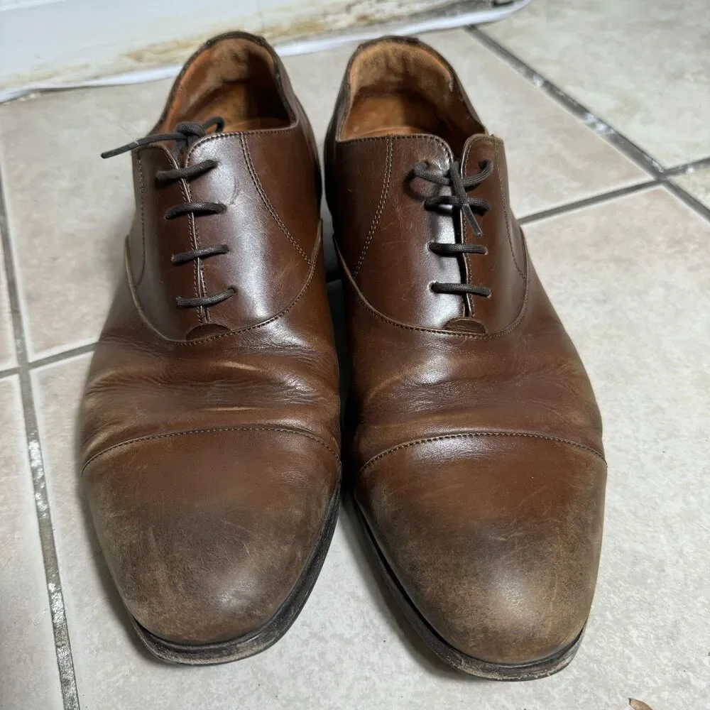 Wolf & Shepherd Men's 12 A Cap Toe Oxford Dress Shoes Brown Portugal